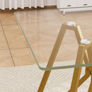 Modern Glass Dining Table With Metal Legs