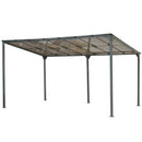 Outdoor Wall Mounted Gazebo With Sloped Roof Design, Uv Protection, And Durable Iron Frame - Gray