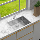 Modern Undermount Stainless Steel Kitchen Sink 16 Gauge, Deep Single Bowl