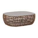 Willow - Oval Woven Patio Coffee Table, Wicker Frame