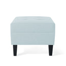Classic Ottoman With Birch Wood Legs And Fabric Upholstery