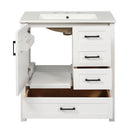 Modern Bathroom Vanity With Ceramic Sink, Solid Frame And Storage Solutions