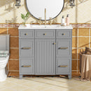 Bathroom Vanity With Ceramic Sink, Soft Close Doors, Adjustable Shelves