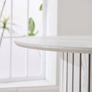 Modern 4 Person Dining Set With Bamboo & Table And Turquoise & Chairs Metal Legs, Space Saving Design - White