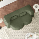 Convertible Plush Corduroy Foam-Filled Sleeper Sofa Bed With 2 Pillows