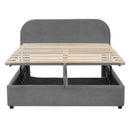 Upholstered Platform Bed With Hydraulic Storage System