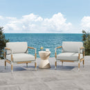 Oriana - Aluminum Outdoor Patio Armchair With Thick Cushions - Light Gray