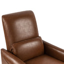 Upholstered Push Recliner Chair With Rubber Wood Legs For Living Room