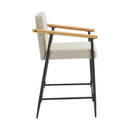 Mid Century Modern Counter Stool Set With Iron Frame