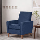 Mid Century Modern Club Chair With Upholstery And Rubberwood Legs - Navy Blue