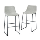 Industrial Faux Leather Bar Stools (Set of 2) - Gray