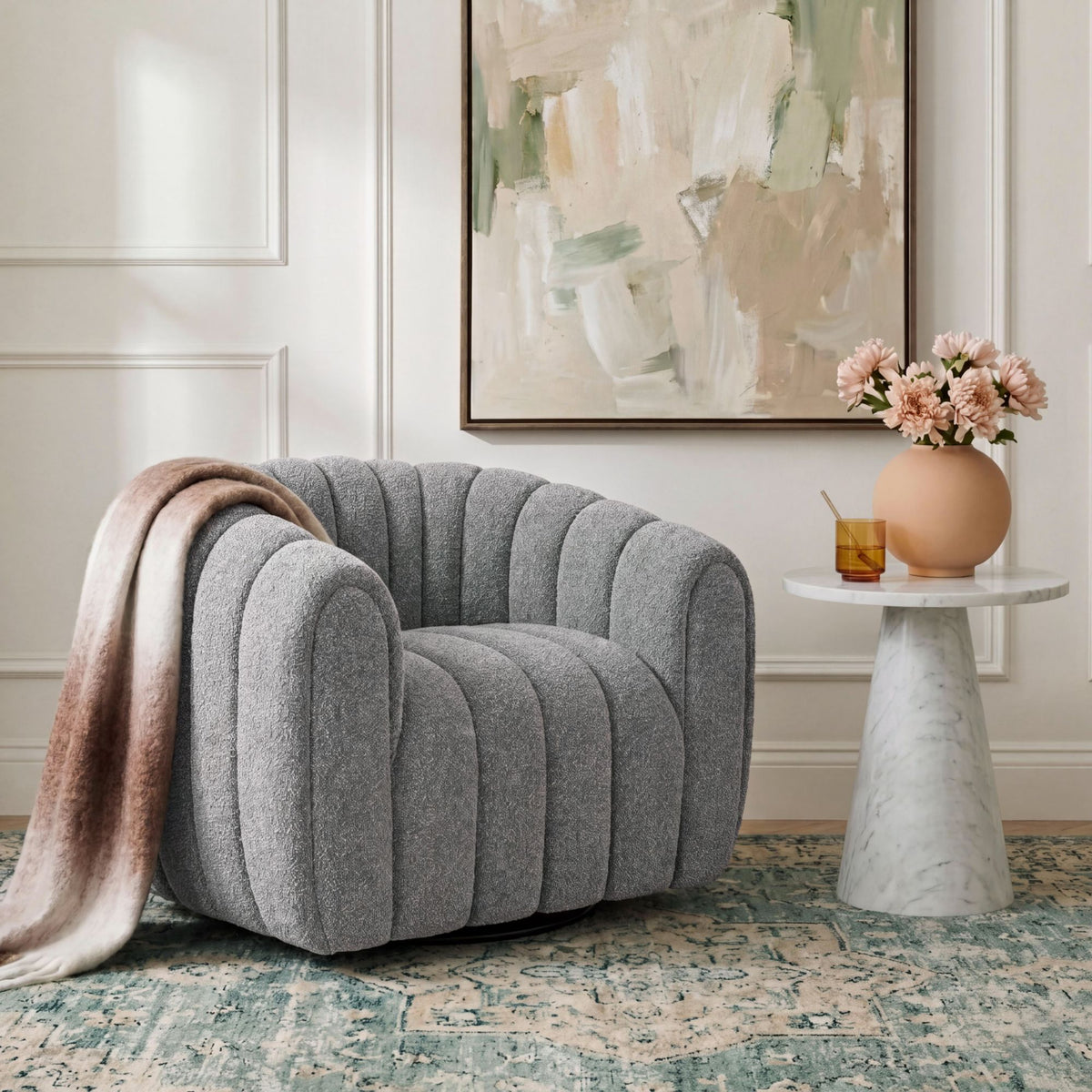Flamingo Swivel Chair in Dark Green by Elements International, view 9