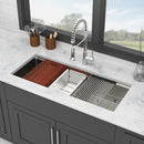 Undermount Workstation Kitchen Sink Stainless Steel Single Bowl