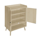 2 Door Shoe Rack, Freestanding, Modern Shoe Storage Cabinet, For Entryway - Natural