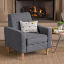 Nebulize - Upholstered Fabric Club Chair With Button Tufted And Square Off Arm And Back