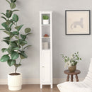 Slim Tall Bathroom Storage Cabinet With Adjustable Shelves, Anti Tip Freestanding Cabinet - White