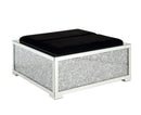 Noralie - Ottoman With Storage - Mirrored & Faux Diamonds