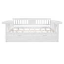 Full size Daybed with Two Drawers, Wood Slat Support, White