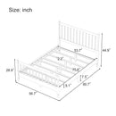 Full Size Wood Platform Bed with Gourd Shaped Headboard and Footboard, Pink