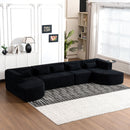 Upholstered Sofa Free Combined Sofa Couch With 2 Chaise Lounge And Five Back Pillows For Living Room
