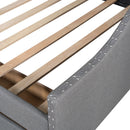 Upholstered Daybed With Two Drawers, Wood Slat Support