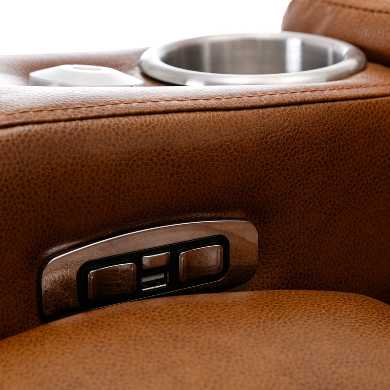 Power Motion Recliner Electric Power Recliner With USB Charging Port, Hidden Arm Storage, Convenient Cup Holder And Bluetooth Speaker