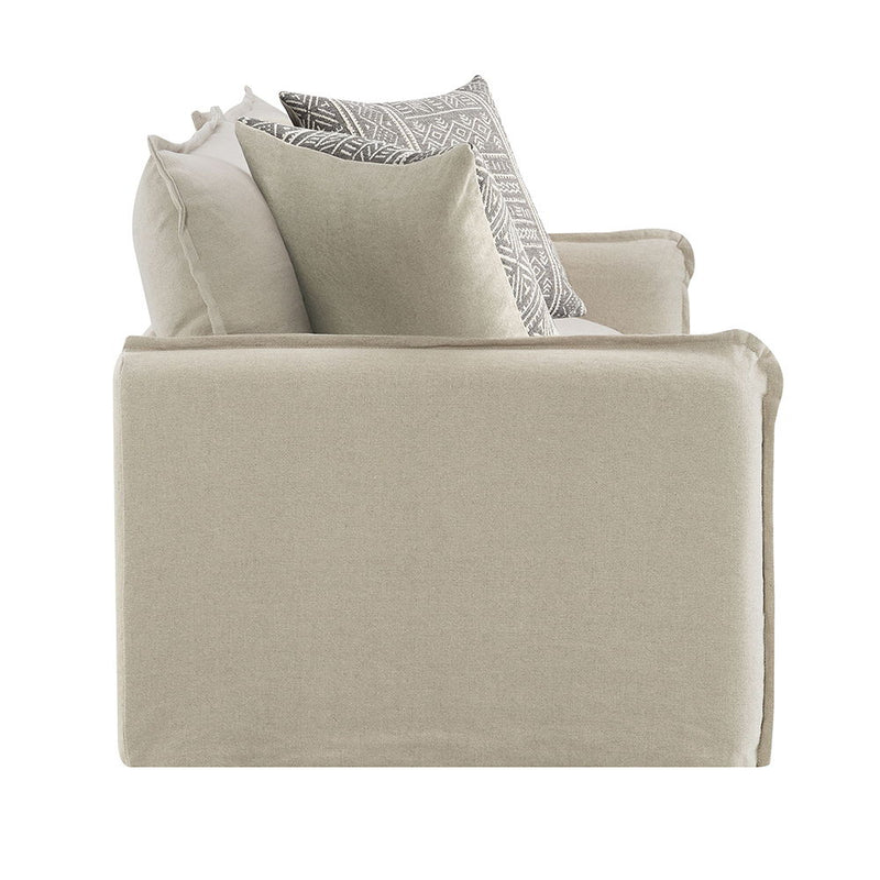 Upendo - Sofa With 2 Pillows - Beige Linen