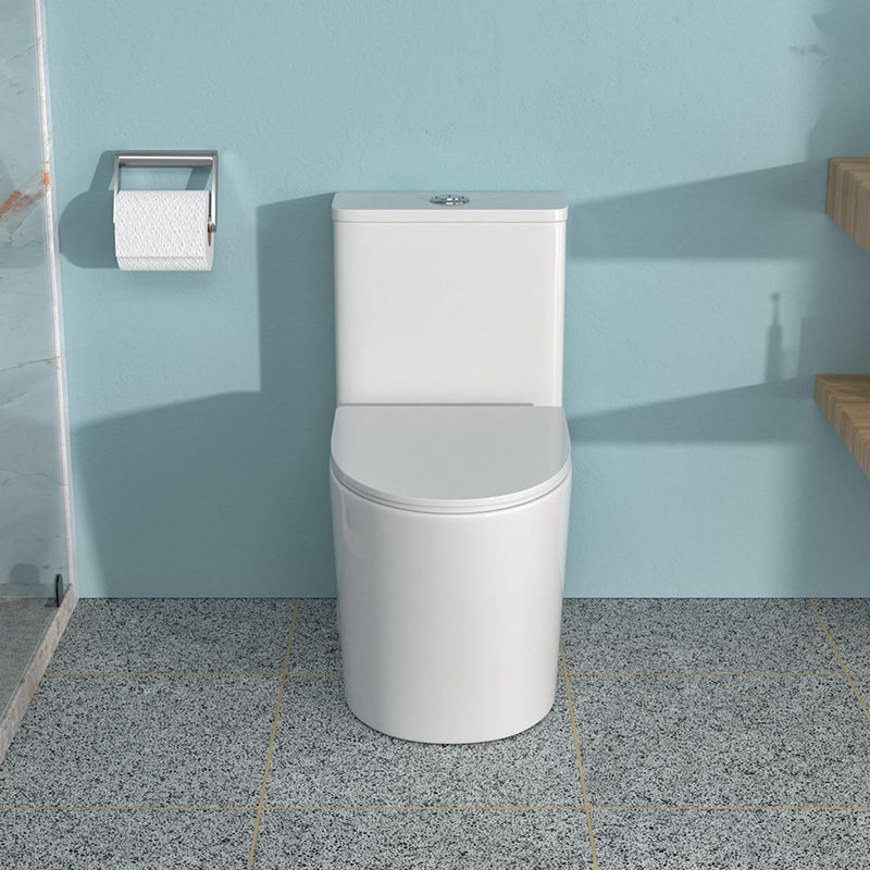 1 Piece Toilet For Bathroom, Soft Closing Seat, Dual Flush 1.1 / 1.6 Gpf - White