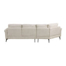 Upholstered 3 Seater Curved Sofa With Printed Pillows Chenille