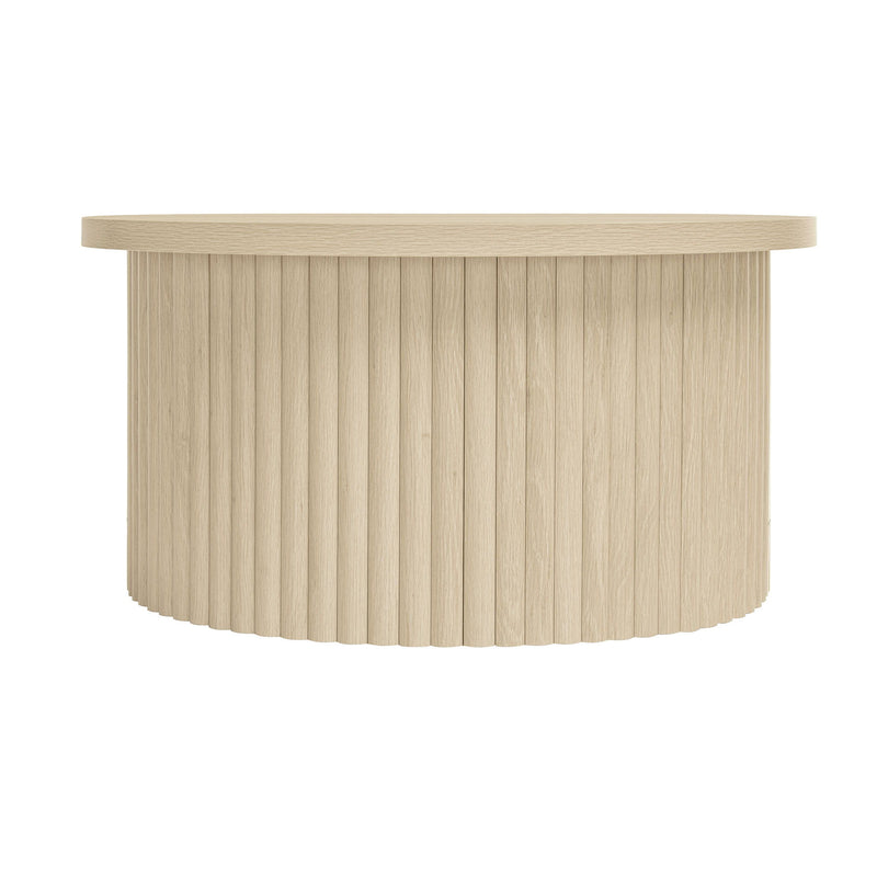 Coffee Table, Round Coffee Table, Modern Side Tables Accent End Table For Living Room, Apartment - Natural