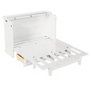 Solid Pine Murphy Bed Chest Cube Cabinet Bed With Charging Station And Large Storage Drawer For Home Office Or Small Room