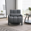 Modern Upholstered Accent Chair, Comfortable Linen Fabric With A Pillow For Living Room