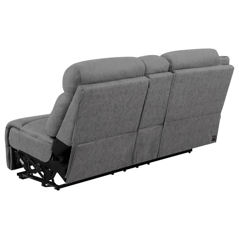 Higgins - Upholstered LAF Power Loveseat - Gray