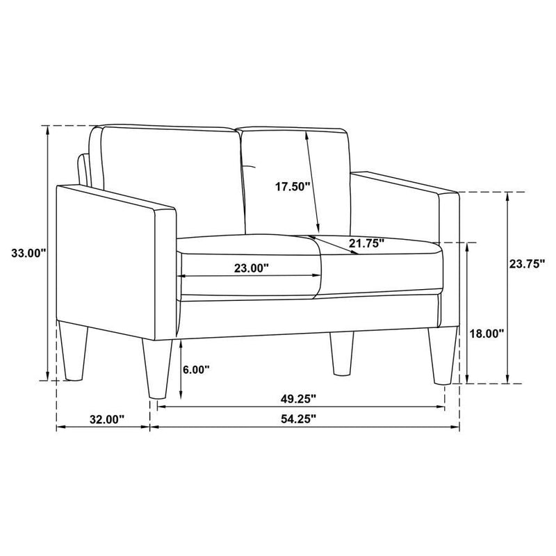 Ruth - Upholstered Track Arm Sofa Set