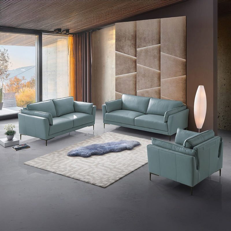 Mesut - Chair - Sage Green Top Grain Leather & Black