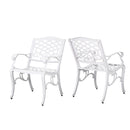 Unravel - Outdoor Arm Chair With Scroll Design And Floral Accents (Set of 2) - White