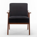 Mid Century Modern Accent Chair With Solid Wood Frame And Extra Thick Backrest