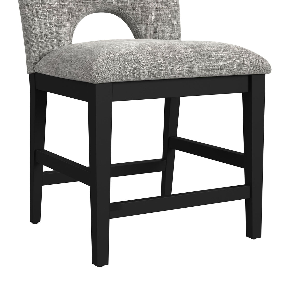 Oregon Fabric Counter Side Chair (Set of 2) in Gray / Black by Elements International, view 8