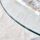 Modern Minimalist Round Dining Table With Glass Top