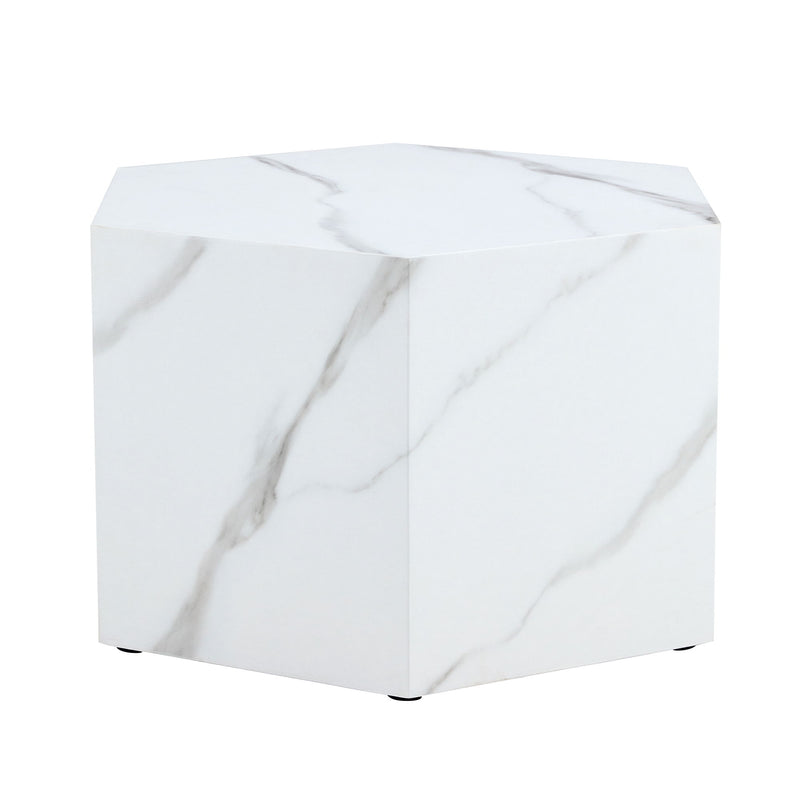 Modern Coffee Table With Complex Texture Patterns, Stylish And Durable Design - White