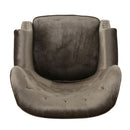 Elegant Velvet Club Chair With Handcrafted Details - Gray