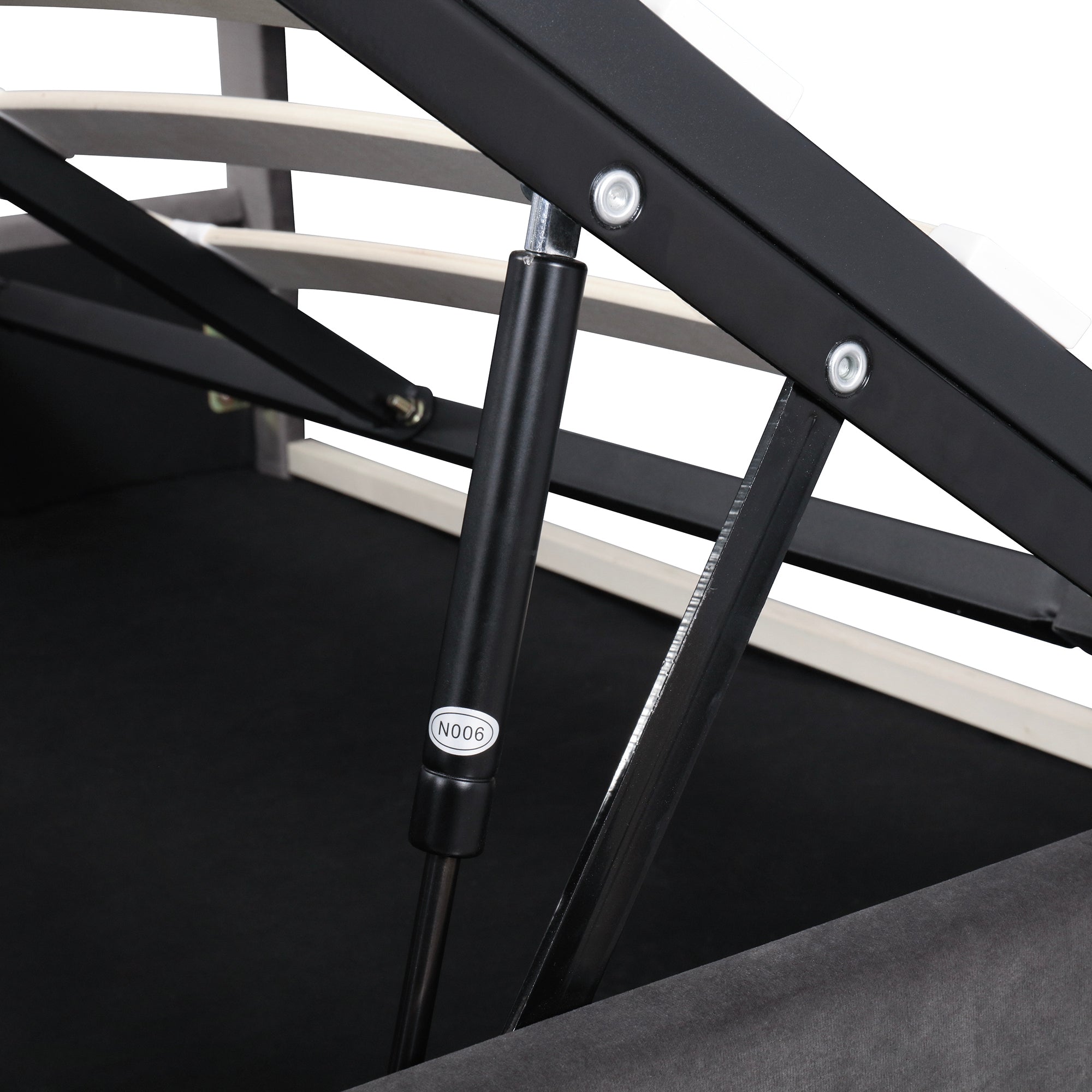 Upholstered Platform bed with a Hydraulic Storage System, Full size, Gray - Atlantic Fine Furniture Melbourne FL