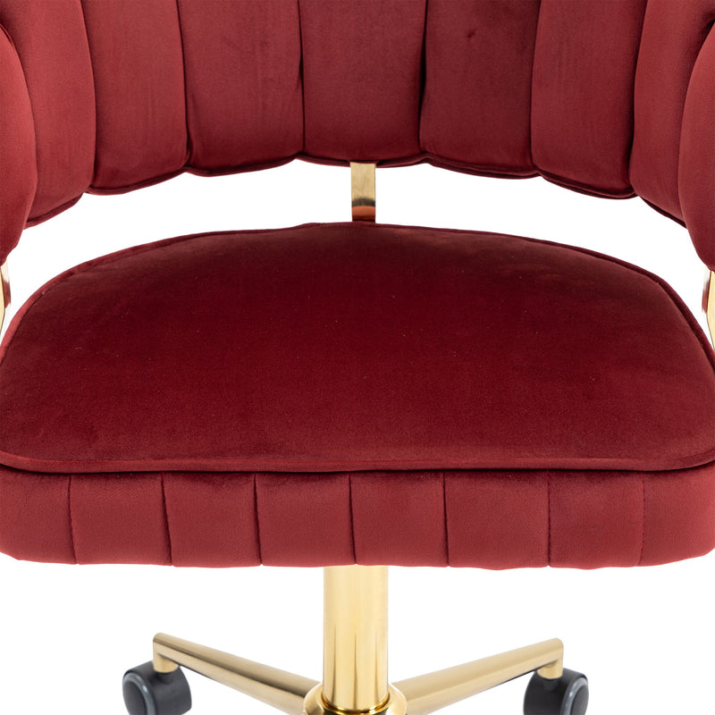 Modern Velvet Home Office Desk Chair With Adjustable Height And Swivel Wheels
