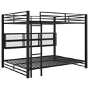 Queen Over Queen Bunk Bed With Storage Cabinets And LED Sturdy Frame, 6 Storage Units, Adjustable LED Lights - Black