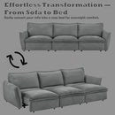 Eaden - Power Sofa With Sleeper - Gray Chenille
