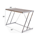 Finis - Desk - Weathered Oak & Chrome - Atlantic Fine Furniture Inc