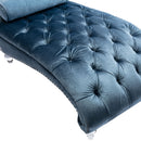 Velvet Chaise Lounge Indoor, Button Tufted Upholstered Chaise Lounge Chair With Pillow