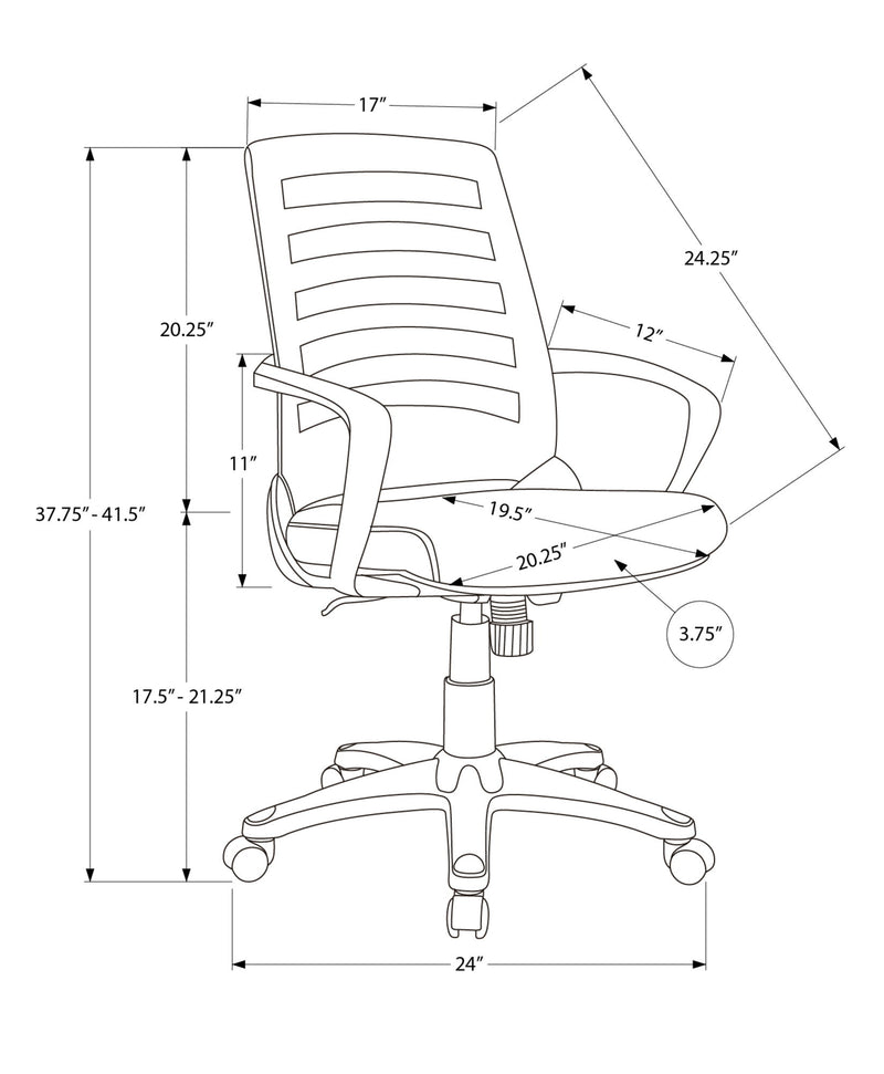 Office Chair, Adjustable Height, Swivel, Ergonomic, Armrests