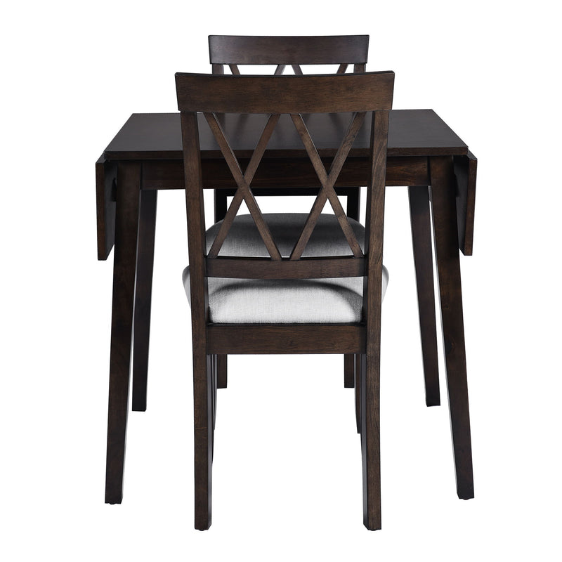 3 Piece Kitchen Dining Set With Drop Leaf Dining Table And 2 Dining Upholstered Chairs, Dining Room Set For Small Places