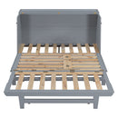 Murphy Bed With Frosted Glass Doors Design, Fake Drawers, Metal Legs